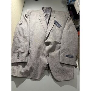 Stafford Signature Sport Coat Blazer 54R Gray Linen Cotton Classic Fit NWT